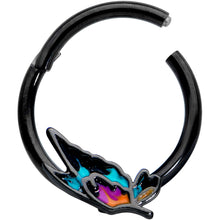 Load image into Gallery viewer, 16G 3/8 Black Sunset Side Butterfly Hinged Segment Ring
