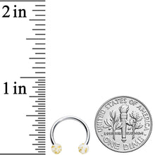 Load image into Gallery viewer, 16G 3/8 Matte White Splatter Ends Horseshoe Circular Barbell
