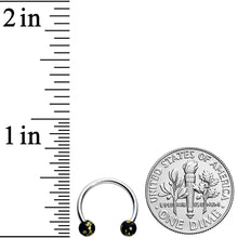 Load image into Gallery viewer, 16G 3/8 Matte Black Splatter Ends Horseshoe Circular Barbell
