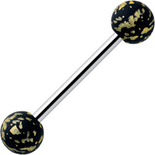 Load image into Gallery viewer, Matte Black Splatter Pattern Barbell Tongue Ring
