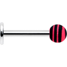 Load image into Gallery viewer, 16G 5/16 Matte Pink Zebra Stripe Labret Monroe Tragus
