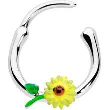 Load image into Gallery viewer, 16G 3/8 Sunny Yellow Sunflower Cartilage Clicker
