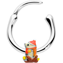 Load image into Gallery viewer, 16G 3/8 Cozy Winter Hedgehog Cartilage Clicker
