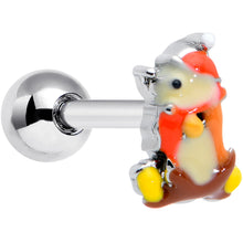 Load image into Gallery viewer, 16G 1/4 Cozy Winter Hedgehog Cartilage Tragus Earring
