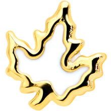 将图片加载到图库查看器，16G 1/4 Gold Tone Fall White Maple Leaf Cartilage Tragus Earring
