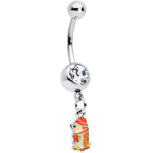 将图片加载到图库查看器，Clear Gem Cozy Winter Hedgehog Dangle Belly Ring
