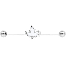 Load image into Gallery viewer, 14G Autumn White Maple Leaf Industrial Barbell 38mm
