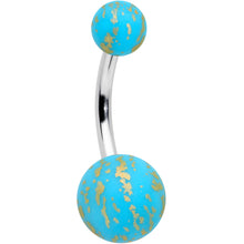 将图片加载到图库查看器，Matte Blue Splatter Pattern Belly Ring
