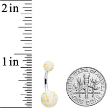 将图片加载到图库查看器，Matte White Splatter Pattern Belly Ring
