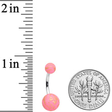 将图片加载到图库查看器，Matte Pink Splatter Pattern Belly Ring
