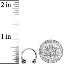 Load image into Gallery viewer, 16G 3/8 Matte Grey Zebra Stripe Ends Horseshoe Circular Barbell
