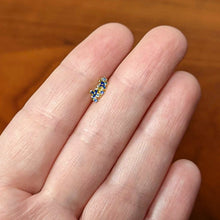 Load image into Gallery viewer, 16G 1/4 Blue Gem Gold Tone Floral Blues Labret Monroe Tragus
