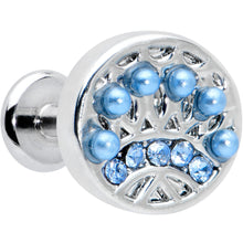 将图片加载到图库查看器，16G 1/4 Blue Gem Geometric Blues Pattern Labret Monroe Tragus
