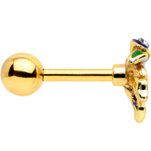 Load image into Gallery viewer, 16G 1/4 Clear Gem Gold Tone Iris Flower Cartilage Tragus Earring
