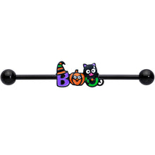 Load image into Gallery viewer, 14G Black Boo Party Halloween Industrial Barbell 38mm
