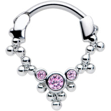 Load image into Gallery viewer, 16G 5/16 Pink CZ Gem Princess Cartilage Clicker
