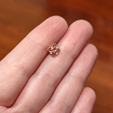 Load image into Gallery viewer, 16G 5/16 Pink Gem Rose Gold Tone Cross Rhombus Labret Tragus
