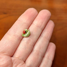 Load image into Gallery viewer, Clear Gem Gold Tone Leafy Ladybug Barbell Tongue Ring
