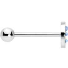 Load image into Gallery viewer, Blue Gem Geometric Blues Pattern Barbell Tongue Ring
