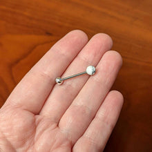 将图片加载到图库查看器，White Howlite Stone Top End Barbell Tongue Ring
