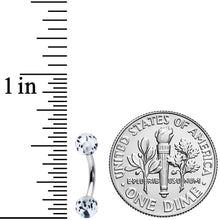 Load image into Gallery viewer, 16G 1/4 Clear Black Glitter Ends Rook Curved Barbell
