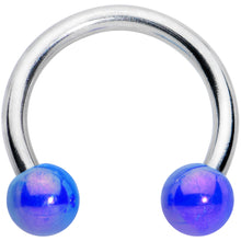 Load image into Gallery viewer, 16G 5/16 Iridescent Purple Ball Ends Horseshoe Circular Barbell
