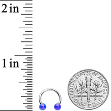 Load image into Gallery viewer, 16G 5/16 Iridescent Purple Ball Ends Horseshoe Circular Barbell
