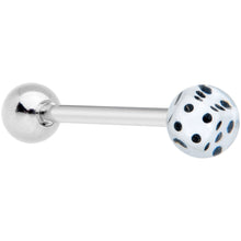 Load image into Gallery viewer, White Dice Barbell Tongue Ring
