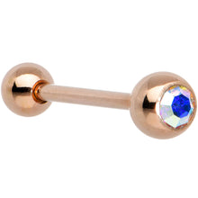 Load image into Gallery viewer, Aurora Gem Rose Gold Tone Simply Stylish Barbell Tongue Ring
