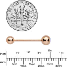 Load image into Gallery viewer, Aurora Gem Rose Gold Tone Simply Stylish Barbell Tongue Ring
