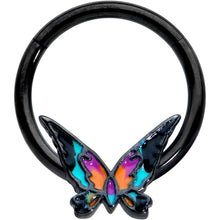 将图片加载到图库查看器，16G 3/8 Black Sunset Butterfly Hinged Segment Ring
