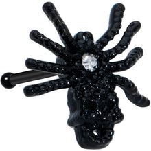 Load image into Gallery viewer, 20G 1/4 Clear Gem Black Spider Halloween Nose Bone
