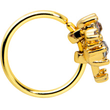 Load image into Gallery viewer, 20G 5/16 Purple Tourmaline Gold Tone Spray Nose Hoop
