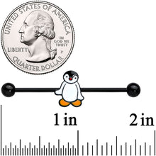 Load image into Gallery viewer, 14G Black Baby Penguin Industrial Barbell 38mm
