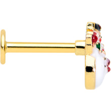 Load image into Gallery viewer, 16G 5/16 Gold Tone Waving Snowman Christmas Labret Monroe Tragus
