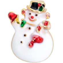 Load image into Gallery viewer, 16G 1/4 Gold Tone Waving Snowman Christmas Cartilage Tragus
