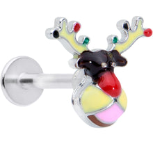 Load image into Gallery viewer, 16G 5/16 Colorful Reindeer Christmas Labret Monroe Tragus
