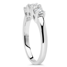 Load image into Gallery viewer, 14K White Gold  3/4 Cttw Lab Grown Diamond 3 Stone Ring Band (F-G Color, VS2-SI1 Clarity)- Size 7
