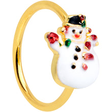 将图片加载到图库查看器，20G 5/16 Gold Tone Waving Snowman Christmas Nose Hoop
