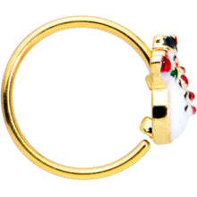 将图片加载到图库查看器，20G 5/16 Gold Tone Waving Snowman Christmas Nose Hoop

