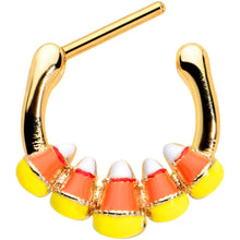 Load image into Gallery viewer, 16G 5/16 Gold Tone Candy Corn Halloween Cartilage Clicker
