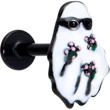 Load image into Gallery viewer, 16G 5/16 Black Hipster Ghost Halloween Labret Monroe Tragus
