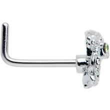 Load image into Gallery viewer, 20G 7.5mm Clear Green Gem Sunglasses Octopus L Shape Nose Ring
