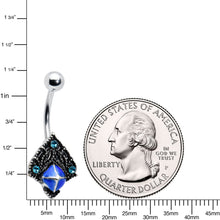将图片加载到图库查看器，Blue Gem Rococo Blues Elegant Belly Ring
