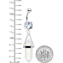 Load image into Gallery viewer, Blue Beryl Stone Stone Hippie Dangle Belly Ring
