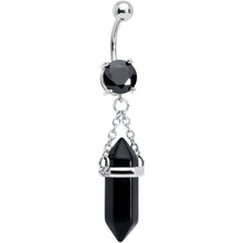 Load image into Gallery viewer, Black Onyx Stone Stone Hippie Dangle Belly Ring
