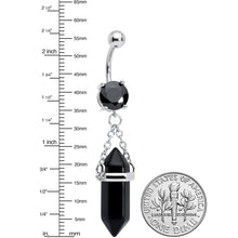 Load image into Gallery viewer, Black Onyx Stone Stone Hippie Dangle Belly Ring
