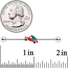 Load image into Gallery viewer, 14G Christmas Tree in a Truck Industrial Barbell 38mm
