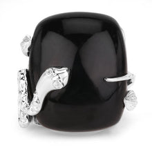 Load image into Gallery viewer, 21.04 Carat Genuine Black Onyx and White Topaz .925 Sterling Silver Ring
