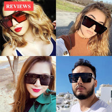 Load image into Gallery viewer, NEW Top Oversized Square Modern  Woman And Ladies Fashion Retro Gradient Sunglasses With  Big Frame And  Vintage Eyewear UV400 Protection
